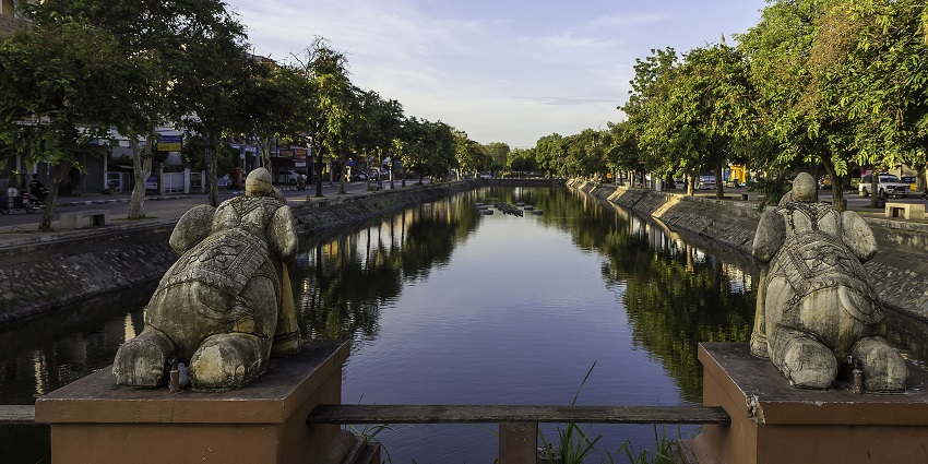 A view of the scenic Chiang Mai Old City, a tourist spot near Chiang Mai National Museum.