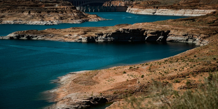Sambhar Lake with a serene backdrop, famous for its salt production and migratory birds