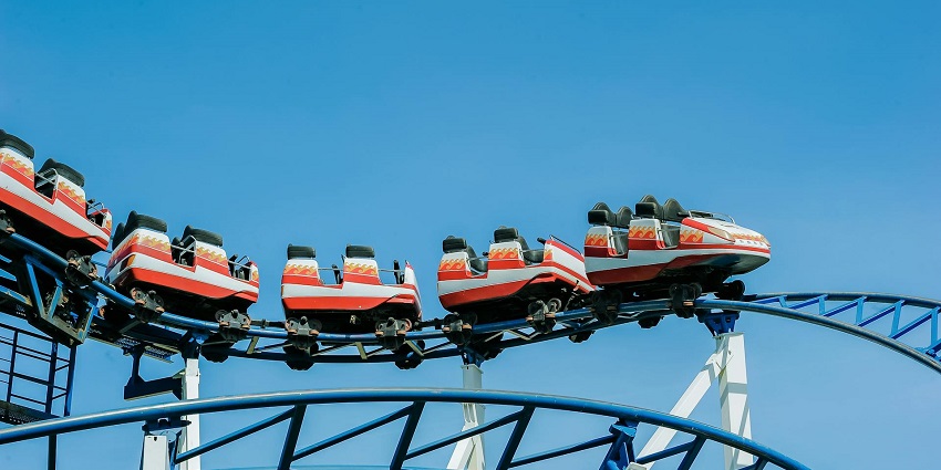 A view of a roller coaster at Chillout Theme Park, one of the top theme parks in Erode.