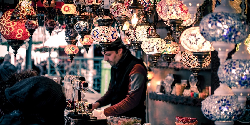 Image showing a man selling handicrafts in Cicada Market, a popular destination near Hua Hin