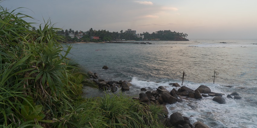 Stunning view from the Parrot Rock in Mirissa surrounded by lush greenery