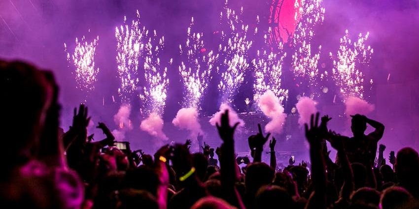 A vibrant stage performance at the Cosquín Folk Festival, celebrating cultural festivals.