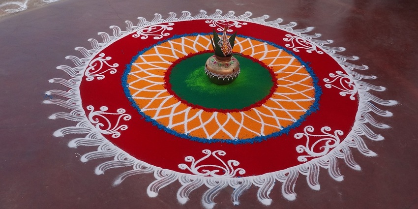 Preparation of Gudi Padwa, the harvest festival of Maharashtra on the streets.