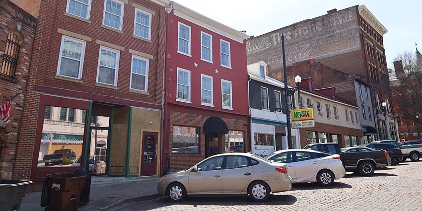 Vintage storefronts and a pedestrian street in the historic downtown, one of the best things to see in Forest Lake.