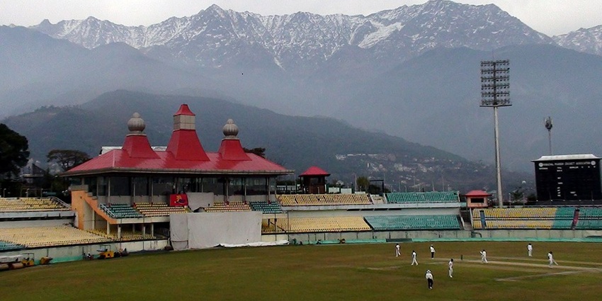 A cricket stadium in Dharamshala in Himachal Pradesh, one of the best hill stations