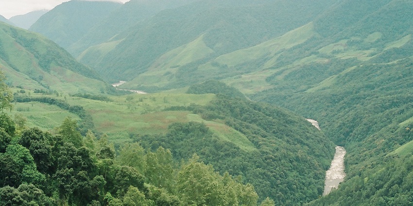 Captivating picture of the surrounding greenery of Dibang Valley near Crater Lake in India