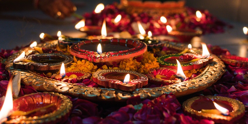 Dazzling display of lights during Diwali in India, one of the best festivals in the world.