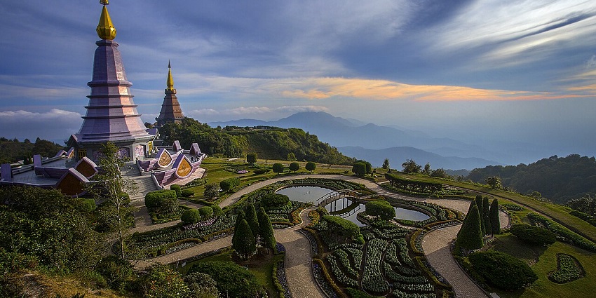 Image of two pagodas at Doi Inthanon National Park, one of the best places near the city