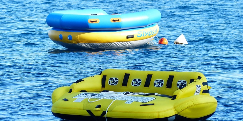 An image resembling a doughnut ride, one of the best water sports in Benoa Bali.