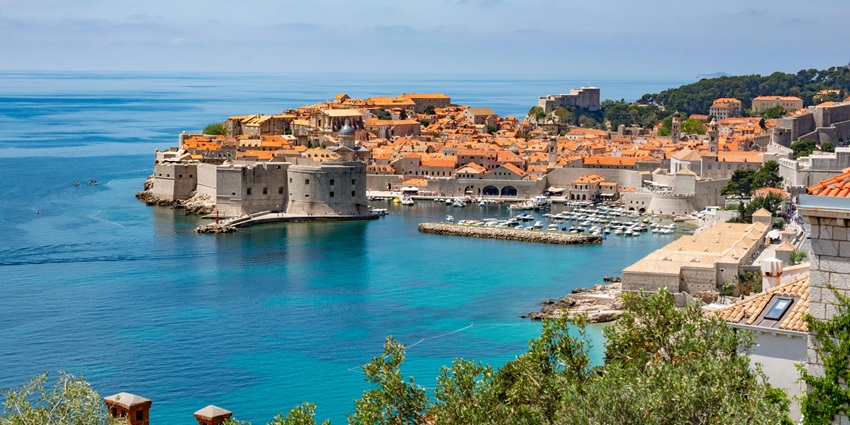 Aerial view of a Port in Dubrovnik - one of the best places to visit in september in Europe