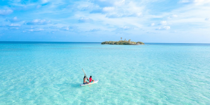 Vast view of the turquoise water of Ebon toll, one of the places to visit in Marshall islands