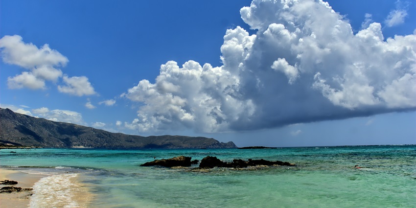 Elafonissi is among the cleanest beaches and is famous for its pink sand and shallow, warm turquoise waters.