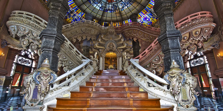 An inside view of the Erawan Museum, a tourist attraction in Samut Prakan, Thailand.