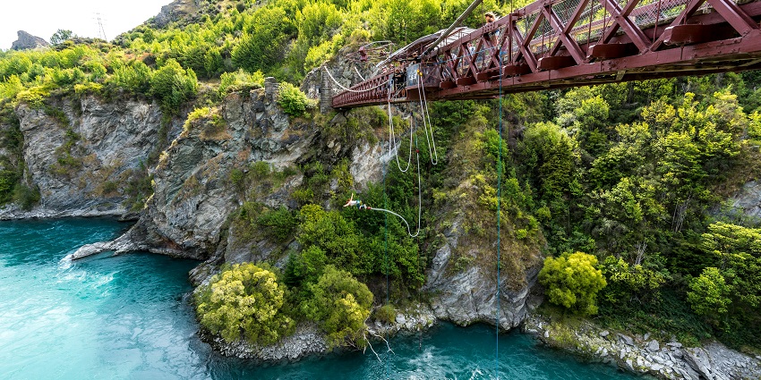 Europabrücke Bridge gives a heart-racing experience in couple bungee jumping.
