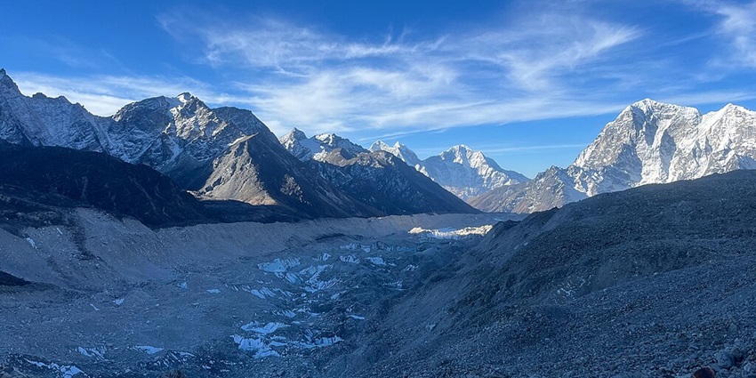 A trekking trail leading to Everest Base Camp, an iconic route for Himalayan treks