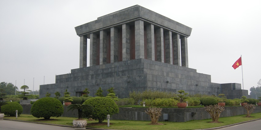 -View of the Ho Chi Minh Mausoleum, one of the things to see in Hanoi in January