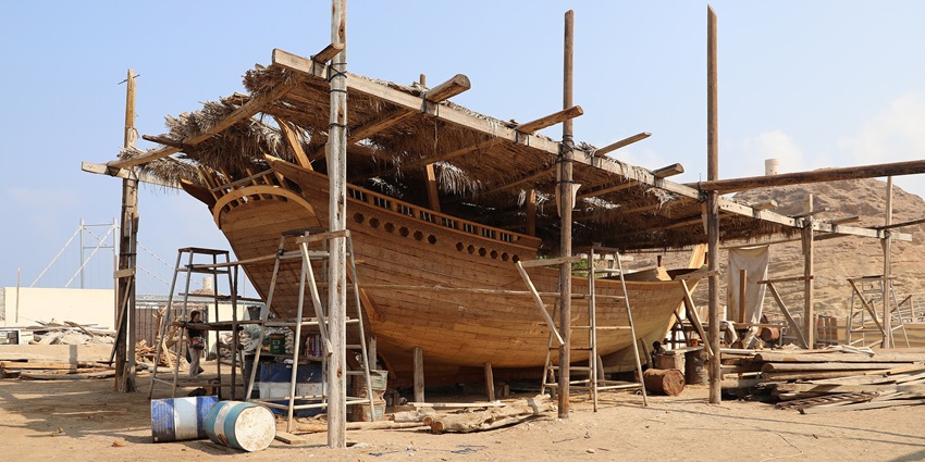 One of the best things to do in Ajman is to explore the dhow yard where craftsmen work