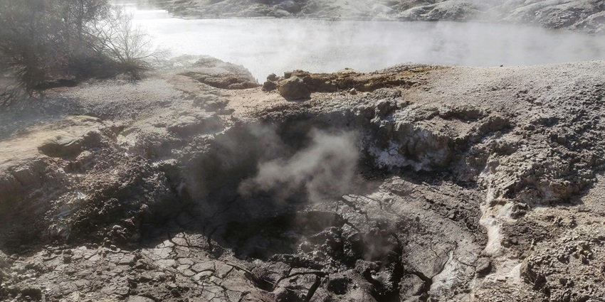 Image of people visiting Te Puia, one of the things to see and do in Rotorua, New Zealand.