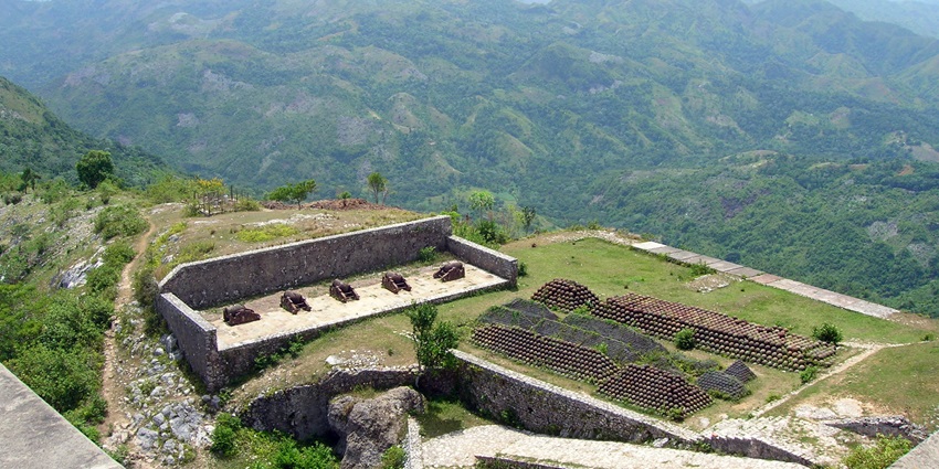 The majestic Citadelle Laferrière perched on a mountaintop, a symbol of Haitian independence.