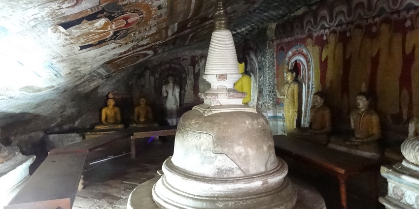 Dambulla Cave Temple, a UNESCO treasure, is made up of five separate cave sanctuaries.