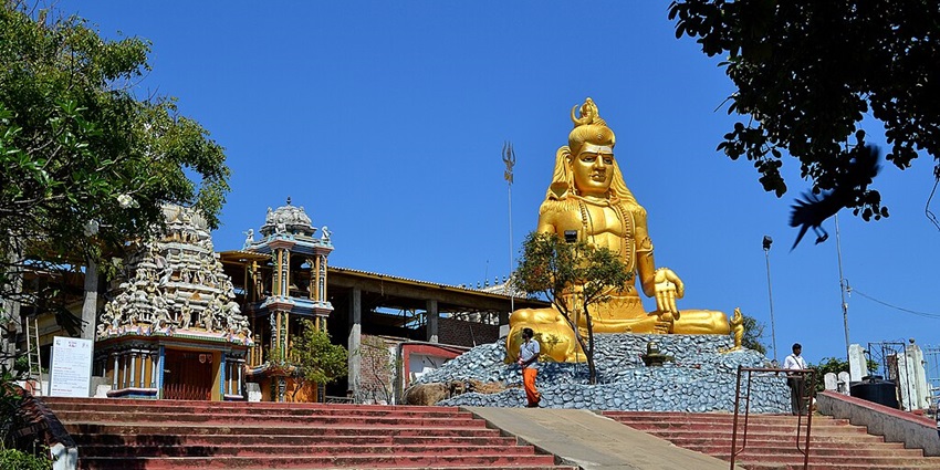 An image of The Lord Koneswara, at Koneswara Temple in Trincomalee in Sri Lanka.