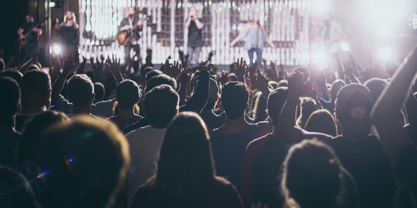 A stage performance at Felabration, one of the important African music festivals.