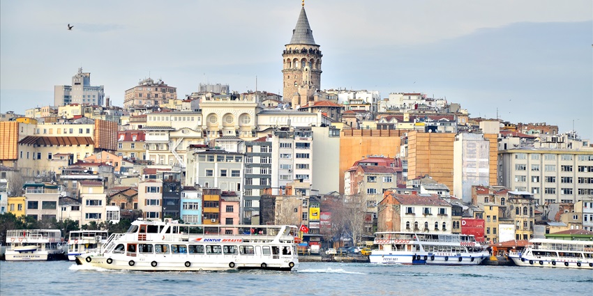 A picture of Galata Tower, offering a panoramic view of Istanbul’s skyline.