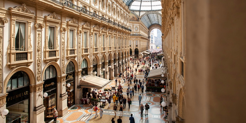 Galleria Vittorio Emanuele II is a historical shopping mall with breathtaking architecture.