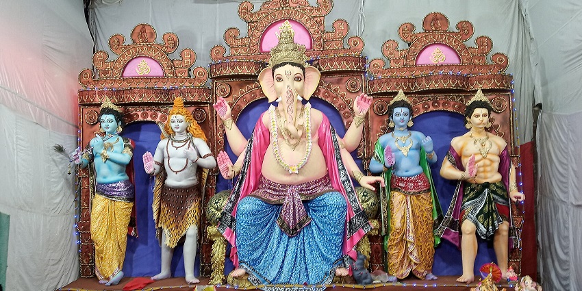 An image of an Idol of Lord Ganesha worshipped on the occasion of Ganesh Chaturthi
