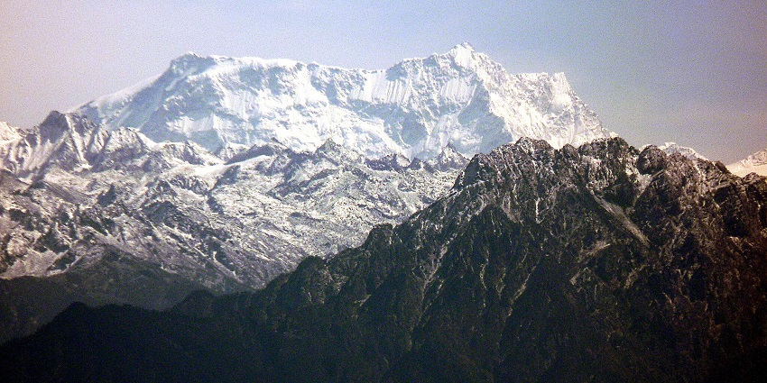A stunning view of Gangkar Puensum, base camp on the Snowman Trek Bhutan in Bhutan.
