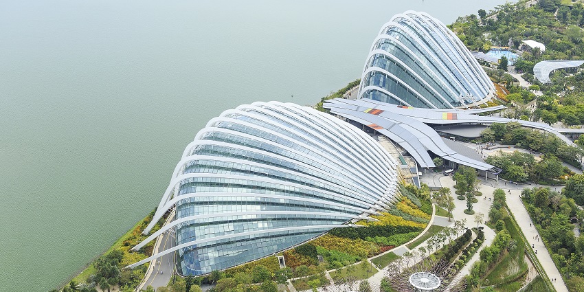 An amazing view of the gardens located near the Lee Kong Chian Natural History Museum