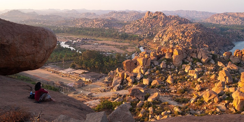 Hampi’s unique rock formations, as described in this Hampi travel guide.