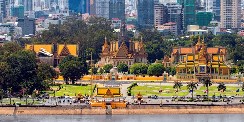 An image showcasing the view from the Phnom Daung Viewpoint in Kampot.