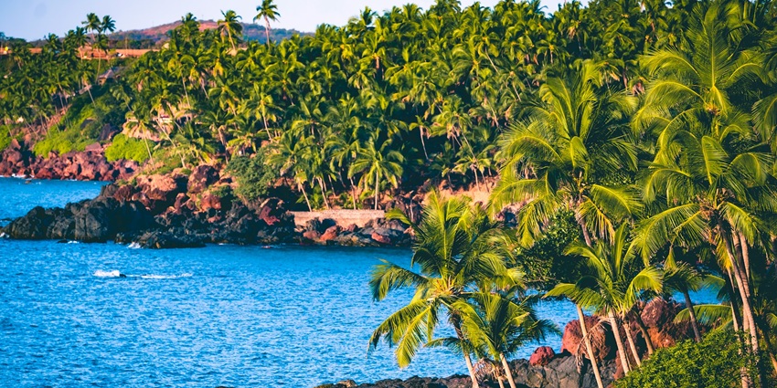 An image of the Baga Beach in Goa, one of the best romantic getaways in India.