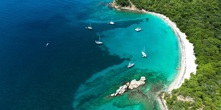 The Carenage in St. George's, Grenada, a must-see place to visit without visa from India.