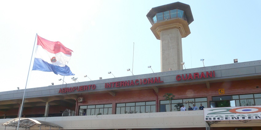 Guarani International Airport, one of the airports in Paraguay, has passengers arriving and departing with active traffic.