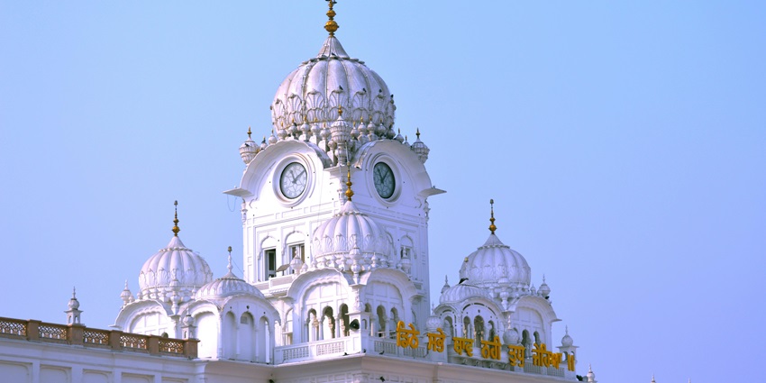 Image of a Gurudwara top view from ground - One of the Indian temples in South Korea