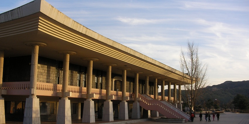 A view of the entrance area of the building of the Gyeongju National Museum in South Korea