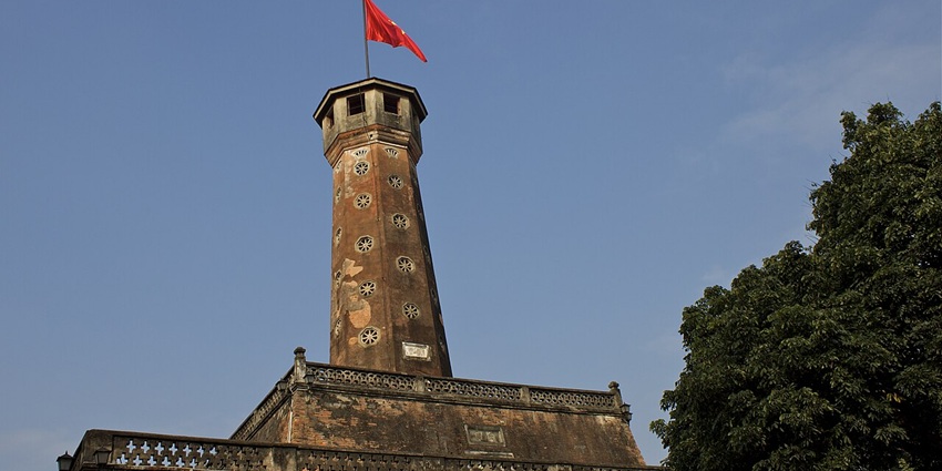 An image of the Hanoi Flag Tower, one of the places to visit near Tran Quoc Pagoda Hanoi