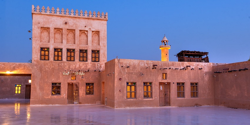 A picturesque view of Heritage Village showcasing traditional architecture and cultural landmarks.