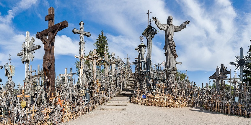 Thousands of crosses on a hill that symbolise faith and resistance in Lithuania