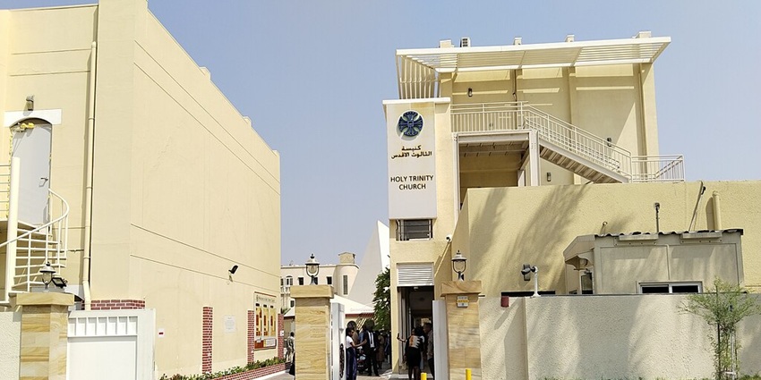 A quaint view of the famous Holy Trinity Church, one of the top churches in Dubai.