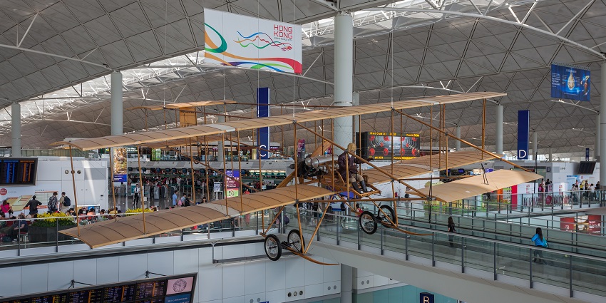 A cool artwork displayed at the Hong Kong International Airport, a top airport in Asia.