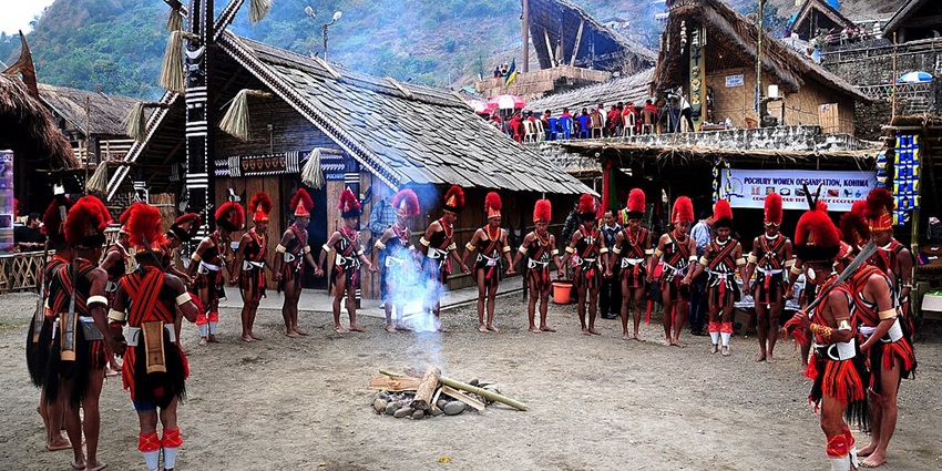 An image of celebrating the amazing Hornbill Festival in Nagaland, one of the best festivals in India