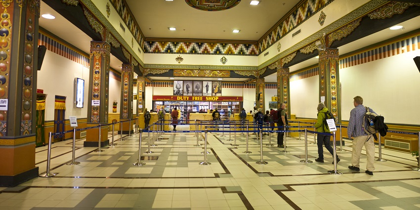Paro International Airport with its stunning interior architecture and views