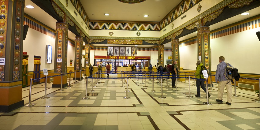 A magnificent view of the interior of Paro Airport.