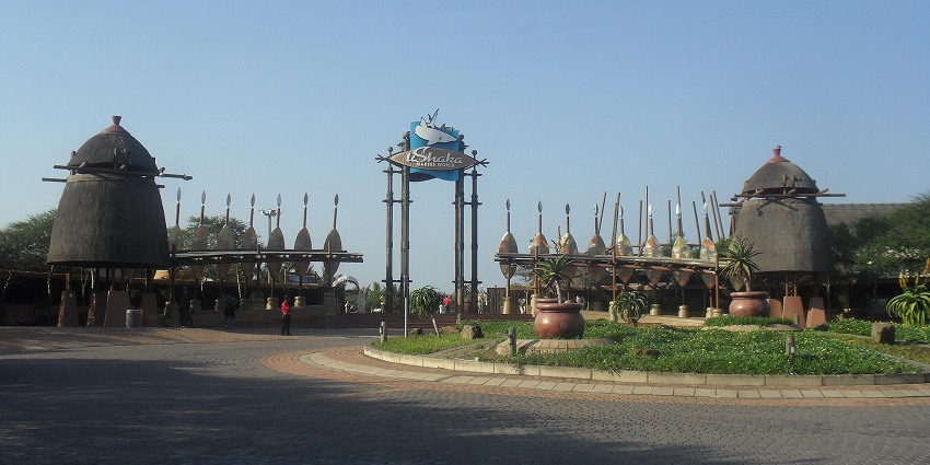 An image of the entrance to uShaka Marine World in Durban, a well-known marine theme park