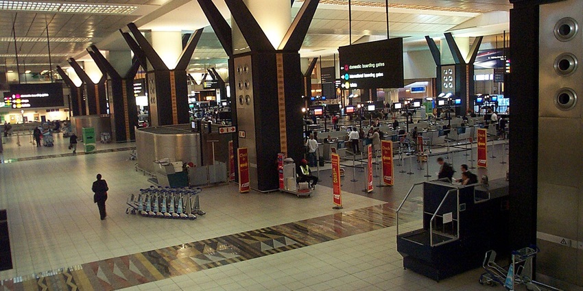 View inside the O.R. Tambo International Airport, from where you can take a cab to the museum