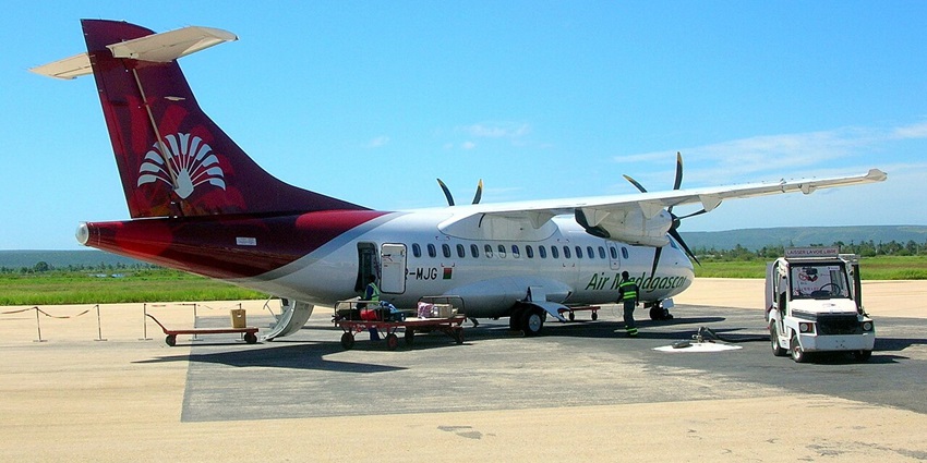 Image of flight standing at the Toliara Airport, the nearest airport to the park