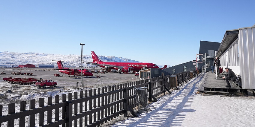 Kangerlussuaq Airport, Greenland’s main air hub, offers stunning Arctic landscapes views